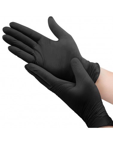 Rękawice ochronne nitrylowe czarne 2 sztuki - rozmiar L